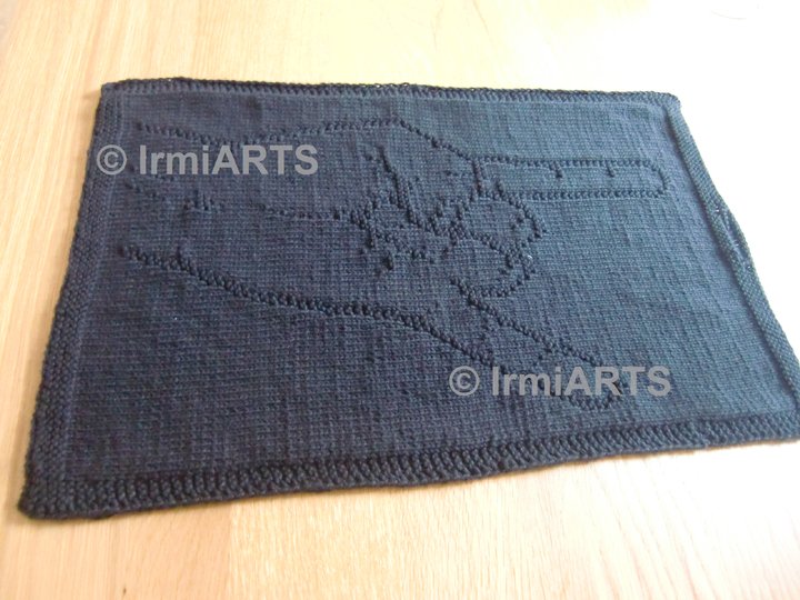 DIY knitting pattern for “Heavy Metal” guest towel