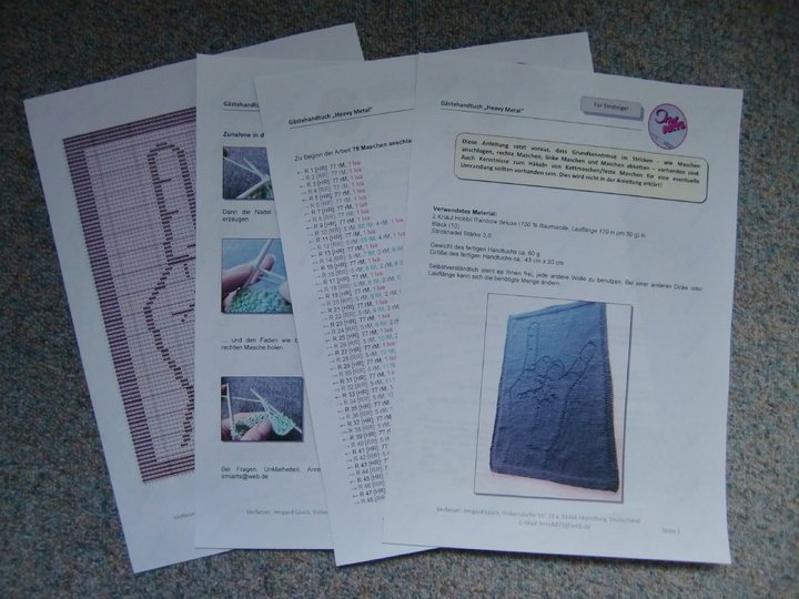 DIY knitting pattern for “Heavy Metal” guest towel