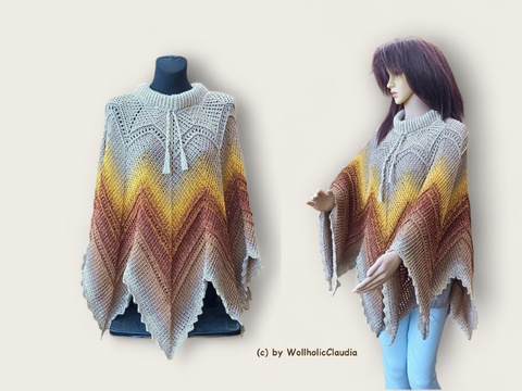 Häkelanleitung Poncho "Abendstern" Größe beliebig