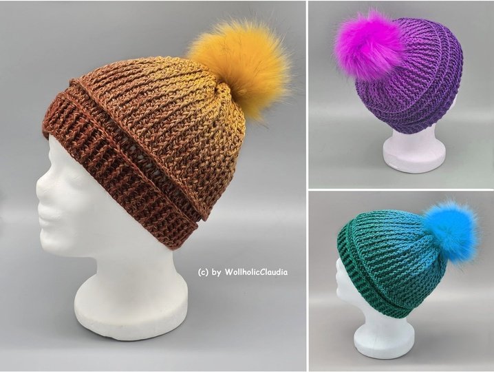 Häkelanleitung Mütze "Abendstern" 2 Varianten