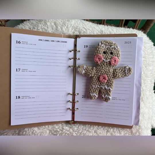 Häkelanleitung Lebkuchenmännchen Lesezeichen