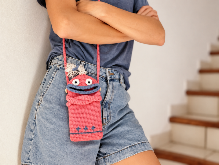 T41 crochet pattern. Small crossbody bag. Phone pouch. Kids’ bag.