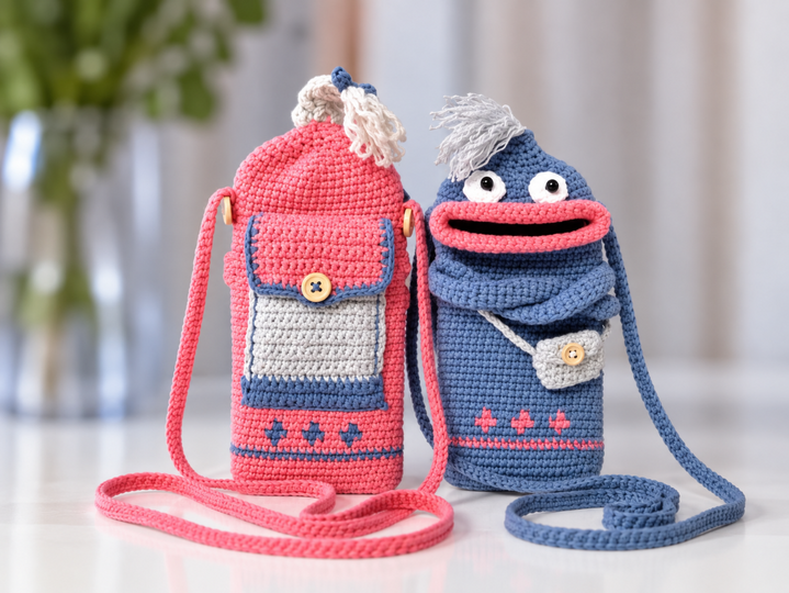 T41 Häkelanleitung. Kleine Umhängetasche. Handytasche. Kindertasche.