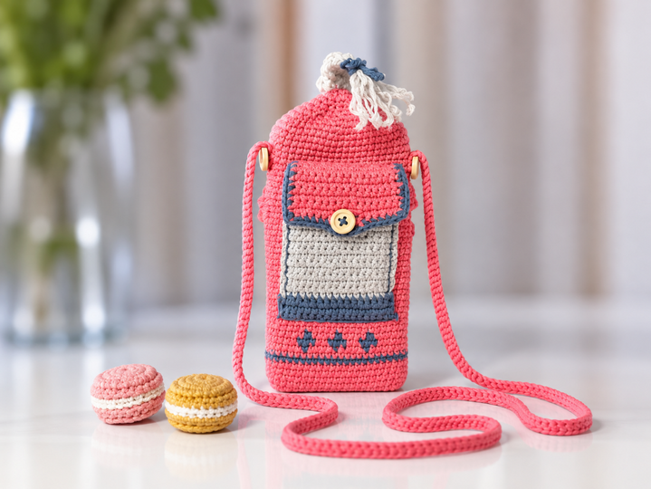 T41 Häkelanleitung. Kleine Umhängetasche. Handytasche. Kindertasche.