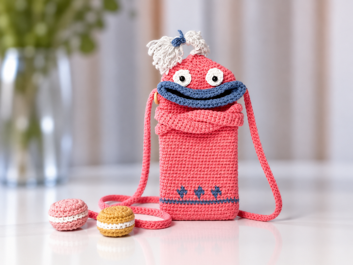 T41 Häkelanleitung. Kleine Umhängetasche. Handytasche. Kindertasche.
