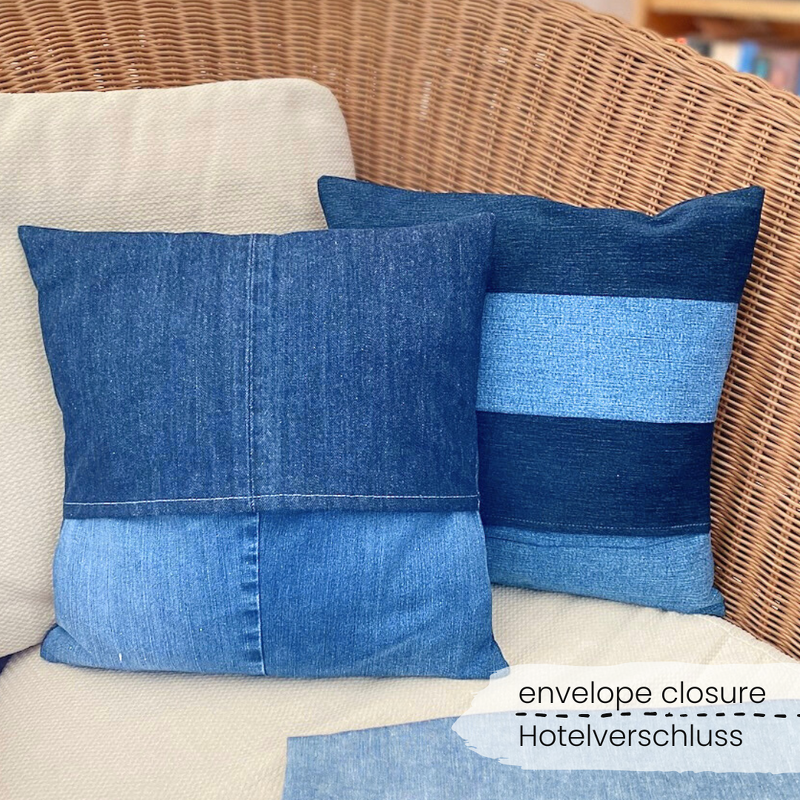 Sternen-Kissen nähen mit Hotelverschluss, Jeans Upcycling Schnittmuster - Bild 11
