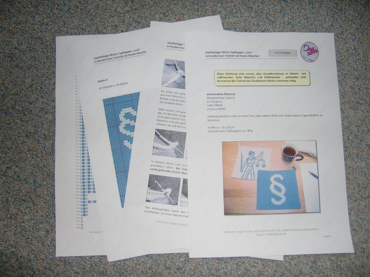 DIY Häkelanleitung Doubleface-Topflappen für Juristen