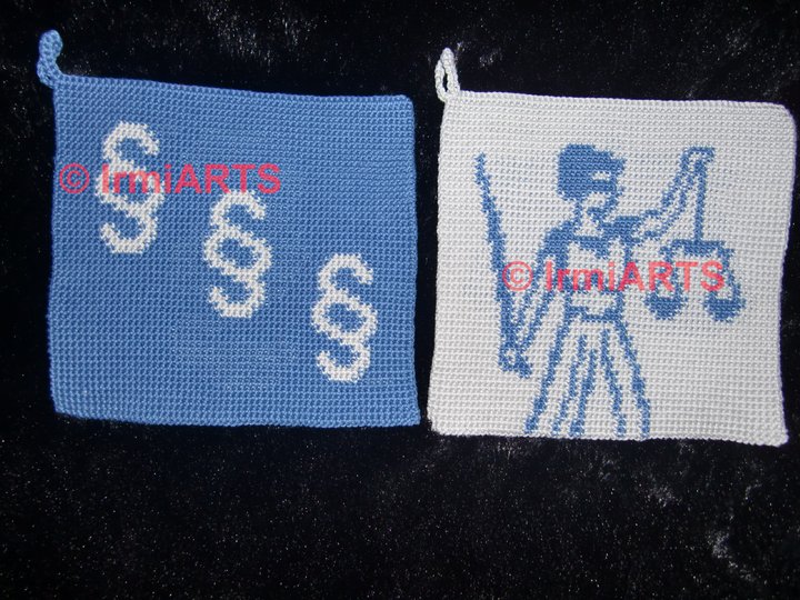 DIY Häkelanleitung Doubleface-Topflappen für Juristen