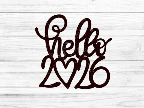 Hello 2026 Plotterdatei SVG DXF FCM