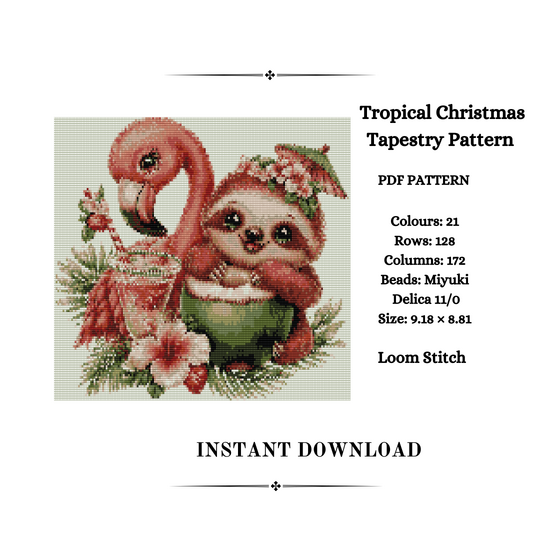 Tropical Christmas Tapestry Pattern