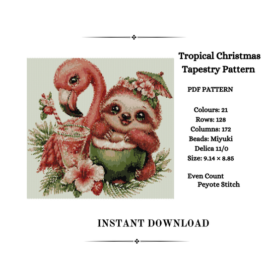 Tropical Christmas Tapestry Pattern