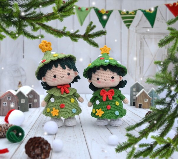 Crochet pattern Lumi the tiny Christmas doll