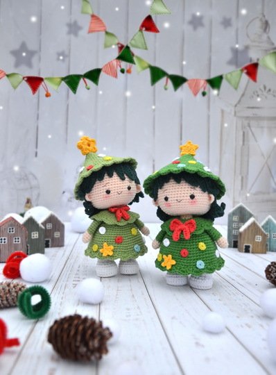 Crochet pattern Lumi the tiny Christmas doll