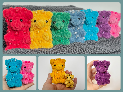 Beaded Crochet Fidget Teddy Bear Pattern, Amigurumi Teddy, Fidget Toy Bear