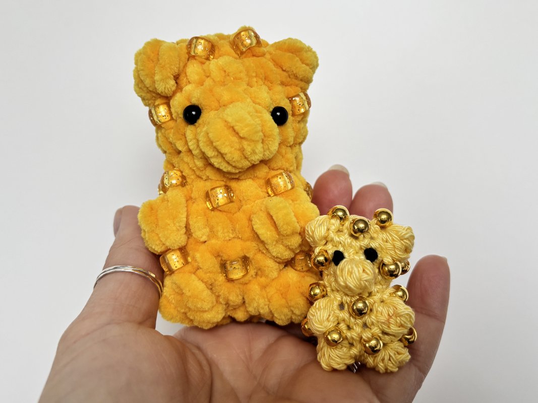 Beaded Crochet Fidget Teddy Bear Pattern, Amigurumi Teddy, Fidget Toy Bear - Image 3