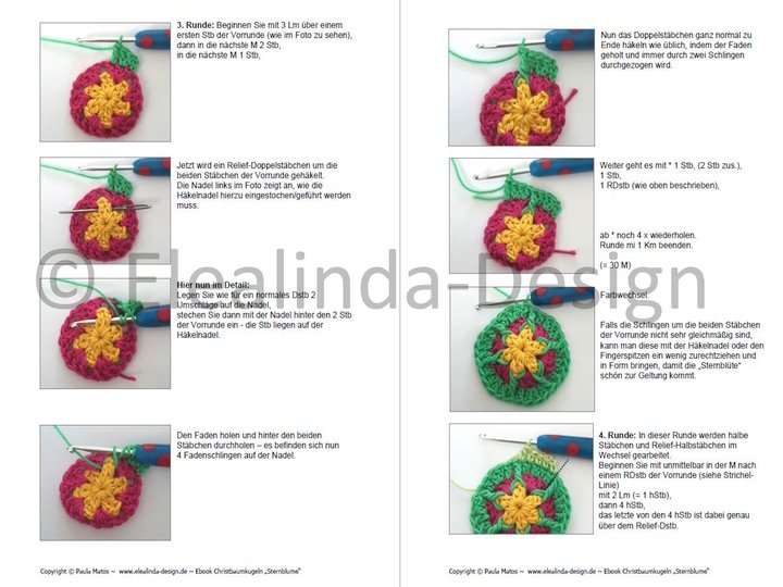 Christbaumkugeln "Sternblume" Weihnachten Weihnachtsdeko Christbaumschmuck