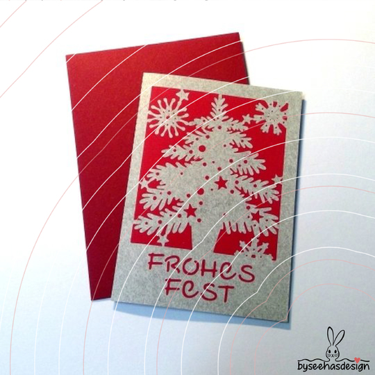 Weihnachtskarte Tannenbaum Plotterdatei SVG DXF