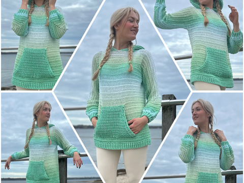 1-Bobbel-Hoodie SPORTY mit Kapuze