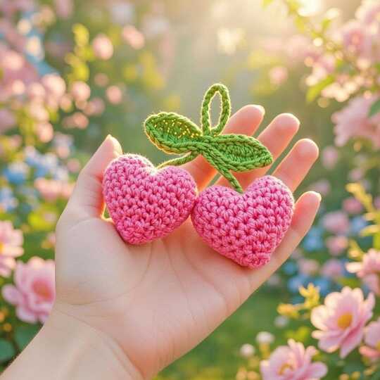 Crochet 2 Hearts Keychain Pattern PDF + Video Tutorial | English Only