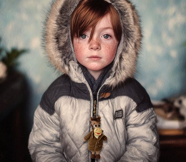 Horse in a Coat. Amigurumi Keychain with Secret Pocket. Crochet pattern.