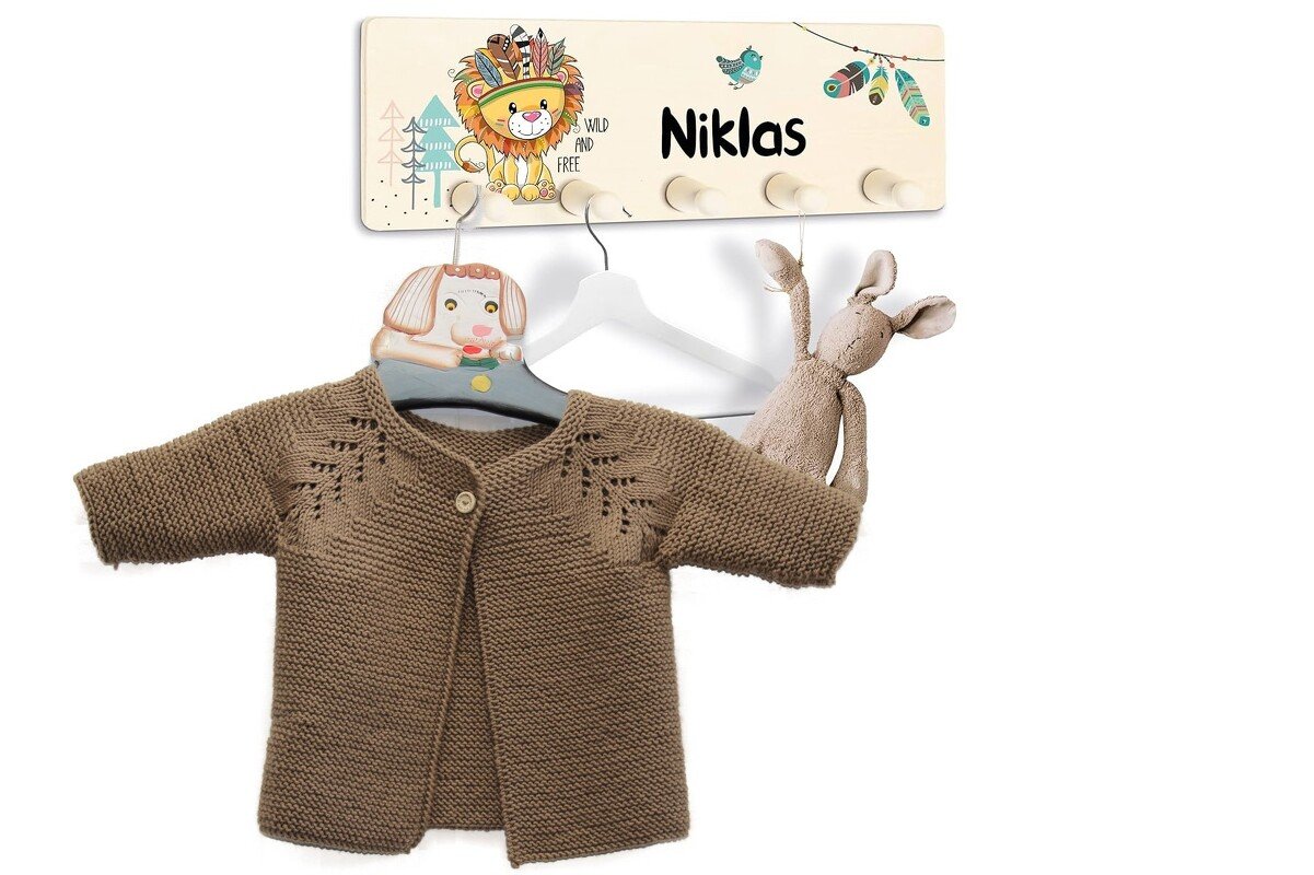 Baby Raglan Cardigan with Decorative Pattern No. 004. - Image 2