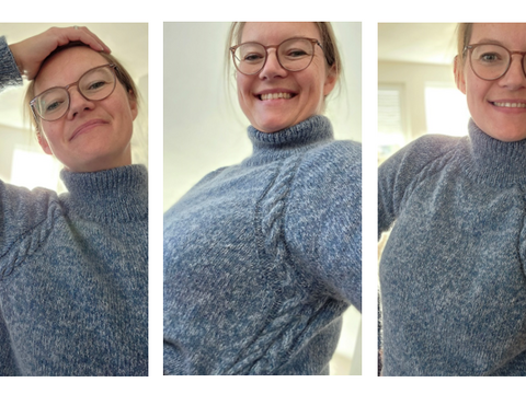 Strickanleitung: Sweater Amy (Rollkragenpullover mit Zopfmuster)