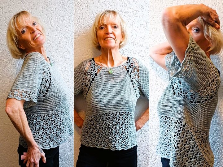 Tunika "Muschelsammlerin" häkeln + Häkelschrift lernen