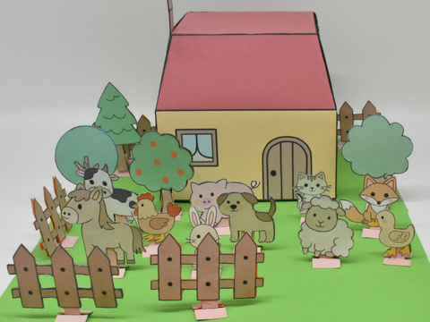 Bastelanleitung Bauernhof aus Papier (PDF)