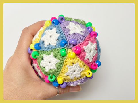 Beaded Crochet Fidget Stress ball Pattern, Crochet Pattern Icosahedron Bead