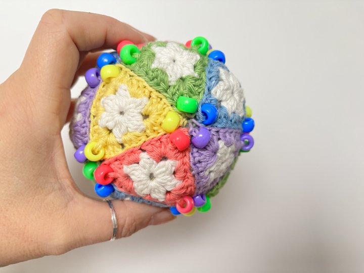 Fidget Stressball Ikosaeder, Ball Perlen häkeln, Fidget Spielzeug Amigurumi