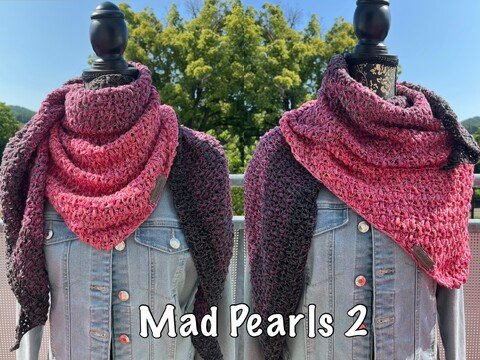 Mad Pearls 2 - Häkelanleitung flaches kuscheliges Dreieckstuch