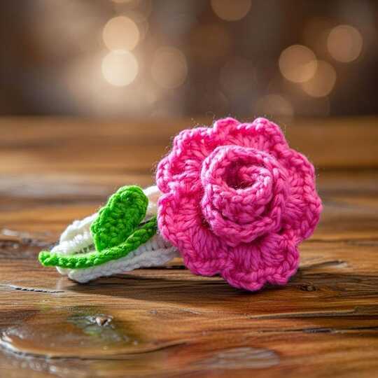 Häkelanleitung 3D Blumen-Haarclip – PDF + Video Tutorial (Englisch)