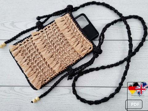 T26 Mini Raffia Umhängetasche – Häkelanleitung für Handytasche