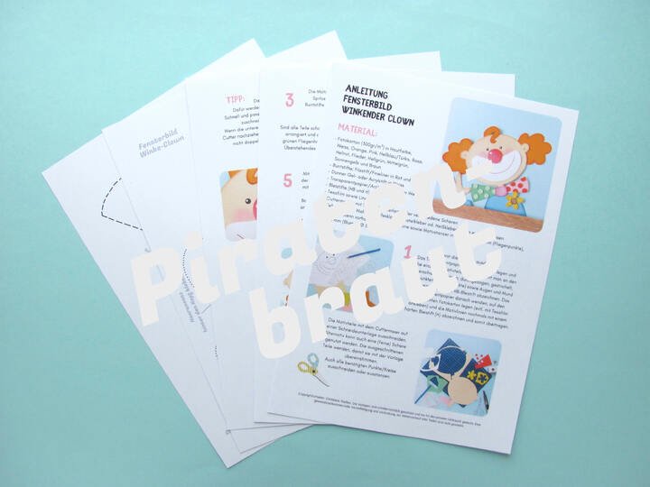 Clown Fensterbild Vorlage zum Selberbasteln aus Fotokarton