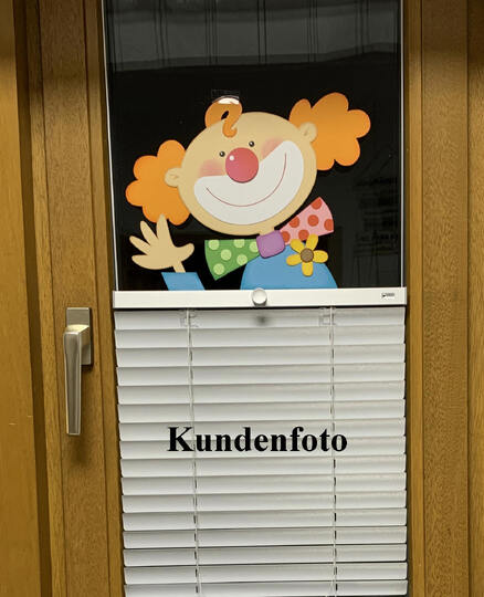 Clown Fensterbild Vorlage zum Selberbasteln aus Fotokarton