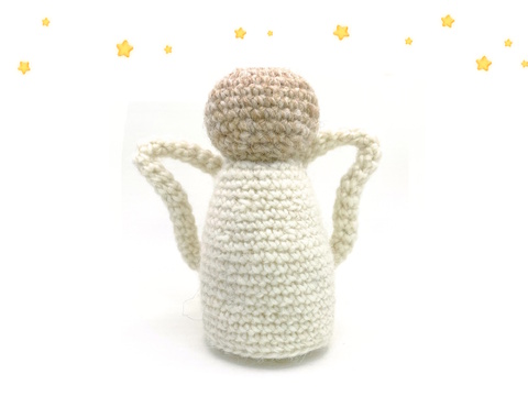 Crochet pattern - decorative Christmas angel with adjustable wings