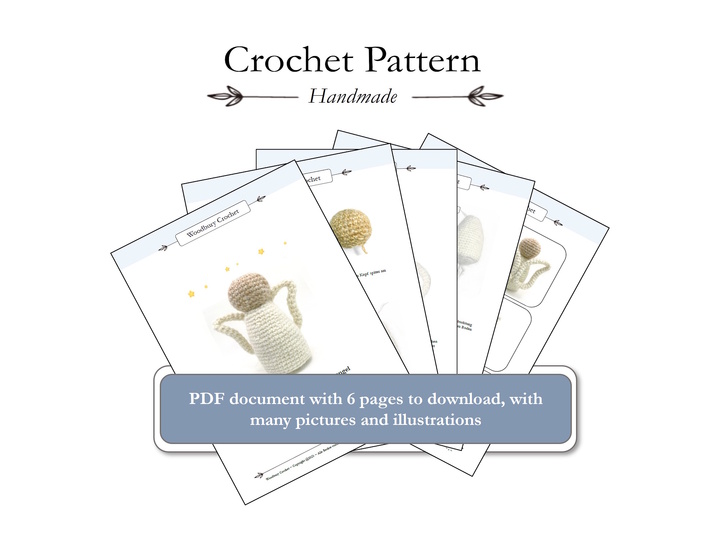 Häkelanleitung - dekorativer Weihnachtsengel mit verstellbaren Flügeln