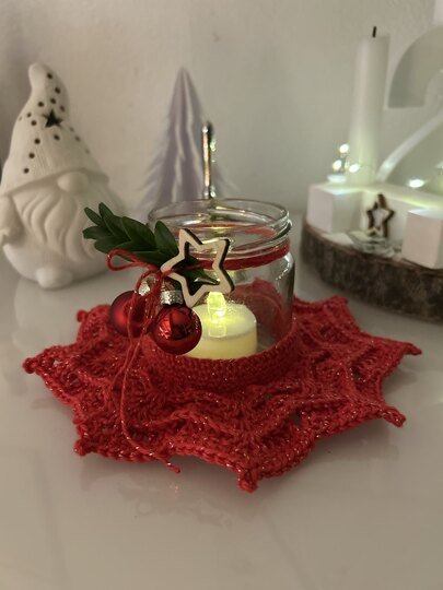 Häkelanleitung LUMO – Teelichthalter in Sternenform