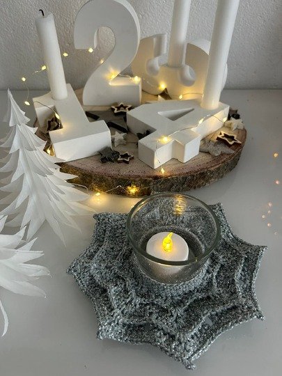 Häkelanleitung LUMO – Teelichthalter in Sternenform