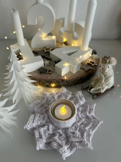 Häkelanleitung LUMO – Teelichthalter in Sternenform