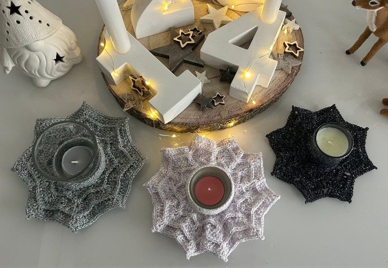Häkelanleitung LUMO – Teelichthalter in Sternenform