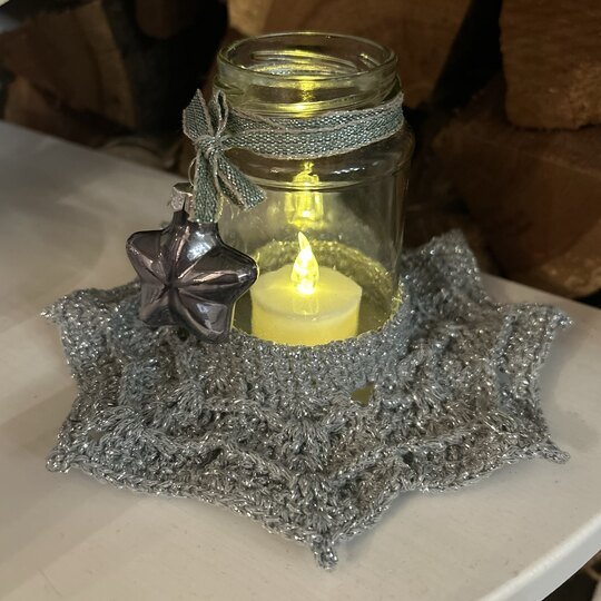 Häkelanleitung LUMO – Teelichthalter in Sternenform