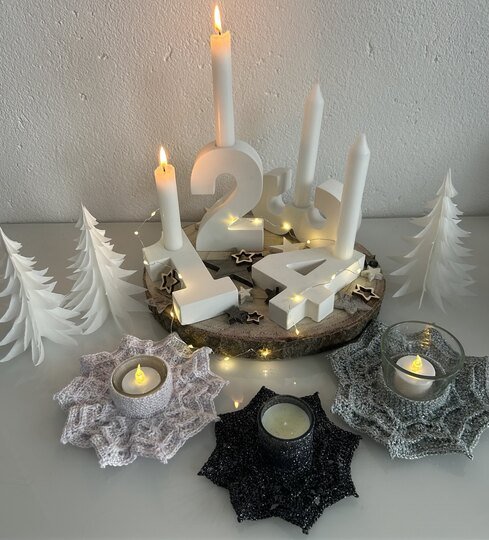 Häkelanleitung LUMO – Teelichthalter in Sternenform