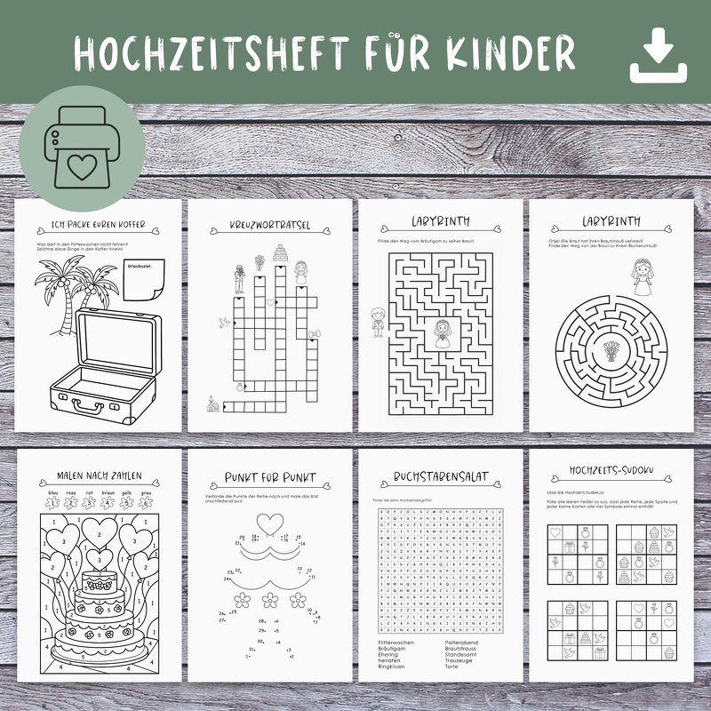 Hochzeits-Malbuch für Kinder – PDF zum Ausdrucken - Bild 6
