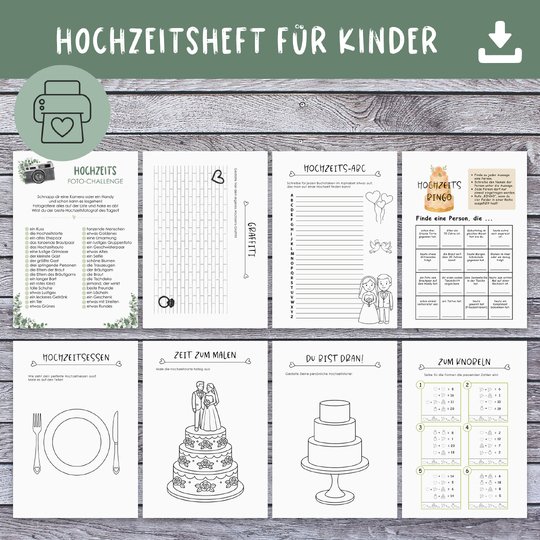 Hochzeits-Malbuch für Kinder – PDF zum Ausdrucken