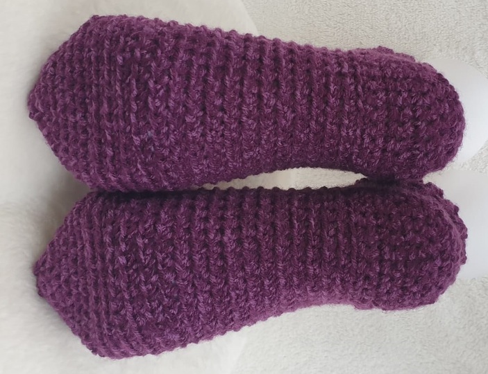 Häkelanleitung für Linus-Häkelsocke cuff down mit Bumerang-Ferse