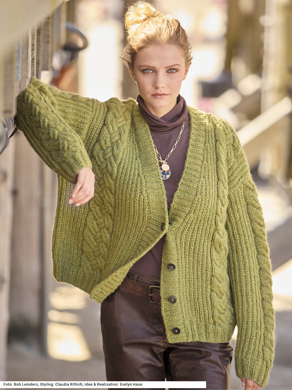 Jacke mit breiten Zöpfen