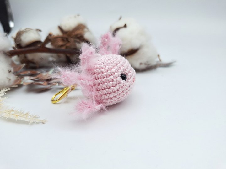 Axolotl-Schlüsselanhänger - Häkelanleitung, deutsch