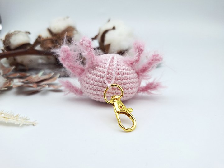 Axolotl-Schlüsselanhänger - Häkelanleitung, deutsch