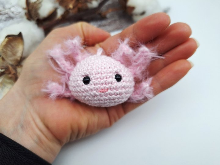 Axolotl-Schlüsselanhänger - Häkelanleitung, deutsch